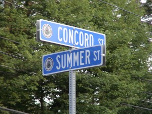 Detour on and off Concord St. at Summer St. in Framingham, MA