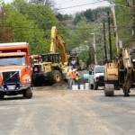 Sewer main construction on Grant St.