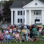 Crowd in front of Village Hall at Concert on the Green, July 1, 2011