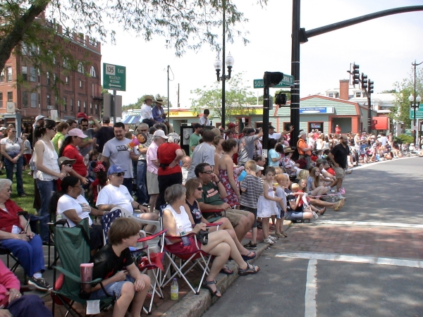Parade goers pack Downtown Natick sidewalks