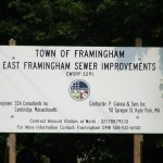 East Framingham Sewer Improvement Project Sign