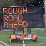 Rough Road Ahead (traffic sign, Framingham, MA)