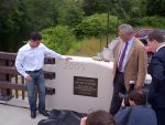 photo - dedication of Rt. 9 bridge to MassDOT Engineer Greg Vilidnitsky, June 12,013