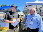 [photo] Bill Sell, Framingham Farmers Market Manager with Mayor Charlie Sisitsky (July 2023)