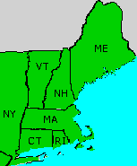 Map of New England, image copyright (c)1999 rmh, all rights reserved.